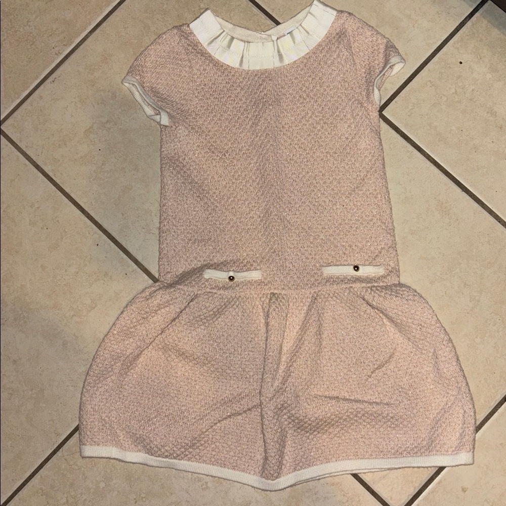 Janie and Jack Pink and Cream Casual Dress